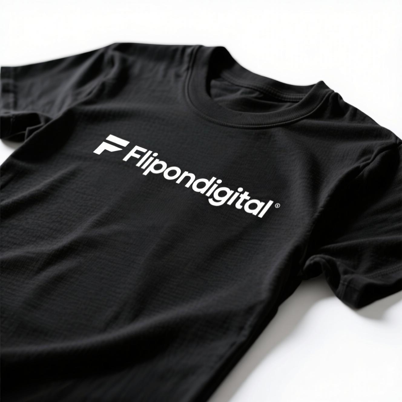Black Flipondigital T-Shirt
